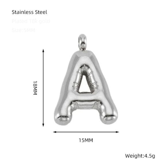 Initial 'S' Pendant Stainless Steel - Picture 3 of 12